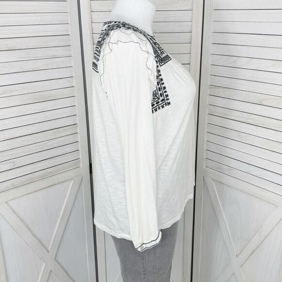 Fat Face Martha Embroidered Slub Knit Shirt Cream 12 Long Sleeve - Picture 3 of 13